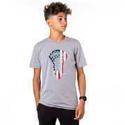 Guys Lacrosse Short Sleeve T-Shirt - Patriotic Stick