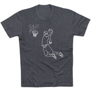 Basketball Short Sleeve T-Shirt - Basketball Player Sketch