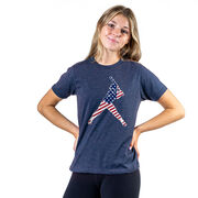 Softball T-Shirt Short Sleeve - Softball Stars and Stripes Player