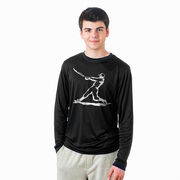 Baseball Long Sleeve Performance Tee - Baseball Player