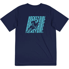 Hockey Short Sleeve Performance Tee - Hockey Girl Repeat