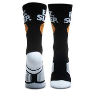 Basketball Woven Mid-Calf Socks - Eat. Sleep. Basketball Ball