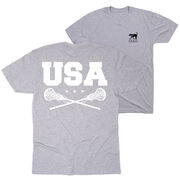 Girls Lacrosse Short Sleeve T-Shirt - USA Girls Lacrosse (Back Design)