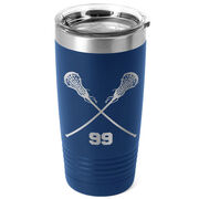 Girls Lacrosse 20 oz. Double Insulated Tumbler - Personalized Crossed Sticks