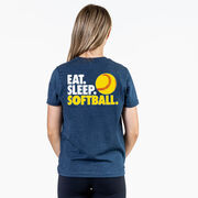 Softball T-Shirt Short Sleeve - Eat. Sleep. Softball (Back Design)