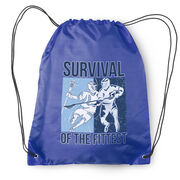 Guys Lacrosse Drawstring Backpack - Survival of the Fittest