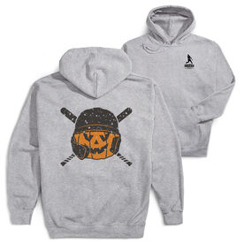 Baseball/Softball Hooded Sweatshirt - Helmet Pumpkin (Back Design)