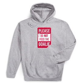 Hooded Sweatshirt - Don’t Feed The Goalie [Adult Medium/Gray] - SS