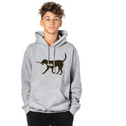 Guys Lacrosse Hooded Sweatshirt - Max The Lax Dog