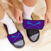 Girls Lacrosse Repwell&reg; Slide Sandals - Crossed Sticks