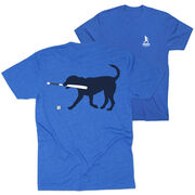 Baseball Short Sleeve T-Shirt - Navy Baseball Dog (Back Design)