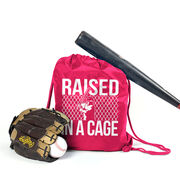 Raised In A Cage Baseball Sport Pack Cinch Sack