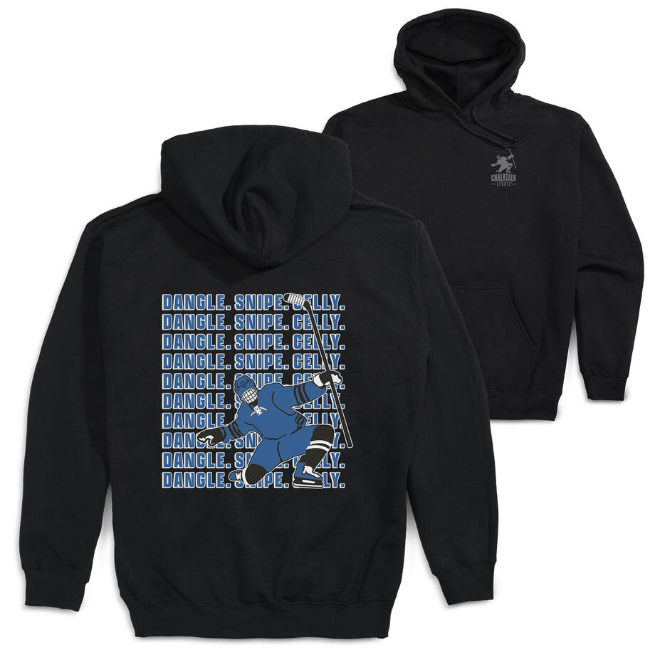 Hockey Hooded Sweatshirt - Dangle Snipe Celly Player (Back Design)