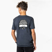 Hockey Short Sleeve T-Shirt - 4 Out Of 5 Dentists Recommend Hockey (Back Design)