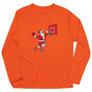 Basketball Long Sleeve Performance Tee - Slam Dunk Santa