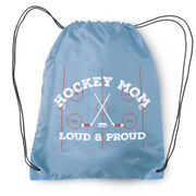 Hockey Drawstring Backpack - Loud and Proud Hockey Mom