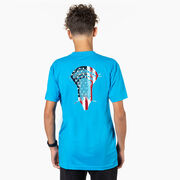 Guys Lacrosse Short Sleeve T-Shirt - Patriotic Stick (Back Design)