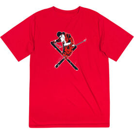 Skiing Short Sleeve Performance Tee - Freestyle Santa