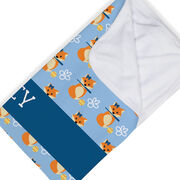 Softball Baby Blanket - Softball Fox Pattern