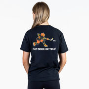 Hockey Short Sleeve T-Shirt - Hat-Trick or Treat (Back Design)