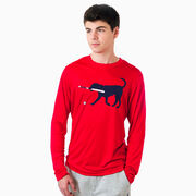 Baseball Long Sleeve Performance Tee - Navy Baseball Dog