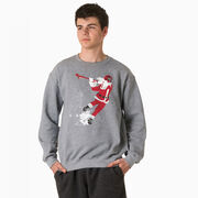 Guys Lacrosse Crewneck Sweatshirt - Santa Laxer