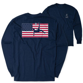 Soccer Tshirt Long Sleeve - Patriotic Soccer (Back Design)