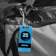Hockey Bag/Luggage Tag - Personalized Hockey Puck with Dots Background