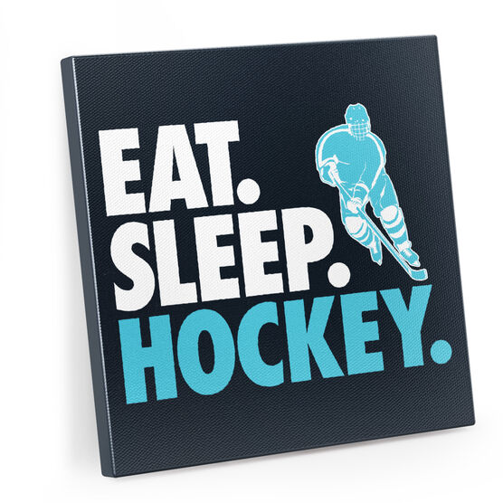 Hockey Canvas Wall Art - Eat Sleep Hockey
