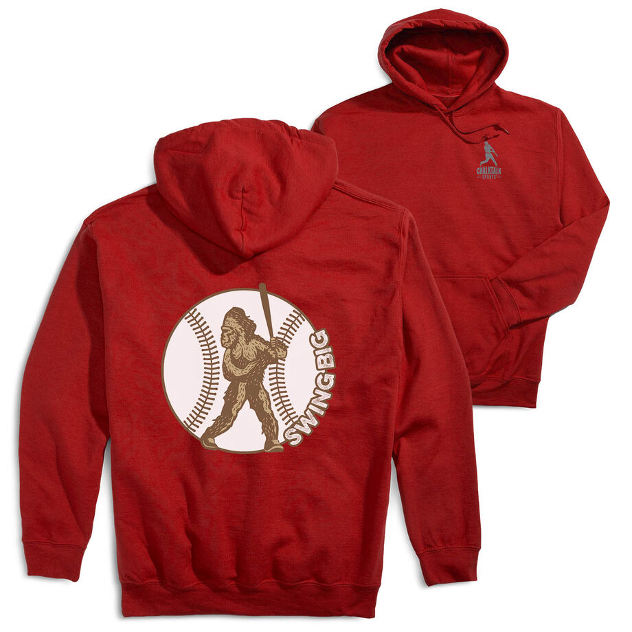 Baseball Hooded Sweatshirt - Baseball Bigfoot (Back Design)
