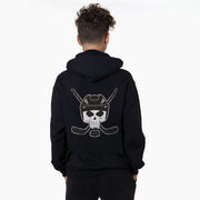 Hockey Hooded Sweatshirt - Hockey Helmet Skull (Back Design)