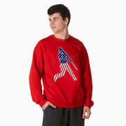 Baseball Crewneck Sweatshirt - Baseball Stars and Stripes Player