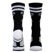 Guys Lacrosse Woven Mid-Calf Socks - Retro Crossed Sticks (Black/White)