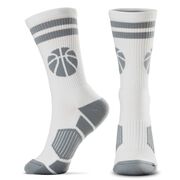 Basketball Mid-Calf Sock - Ball - White/Gray