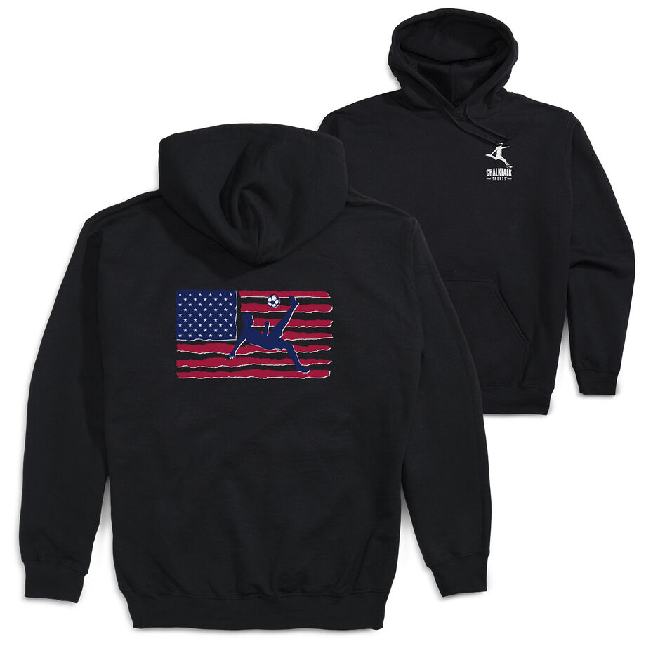 Soccer Hooded Sweatshirt - Guys Soccer Land That We Love (Back Design)