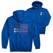Guys Lacrosse Hooded Sweatshirt - USA Lacrosse Sticks (Back Design)