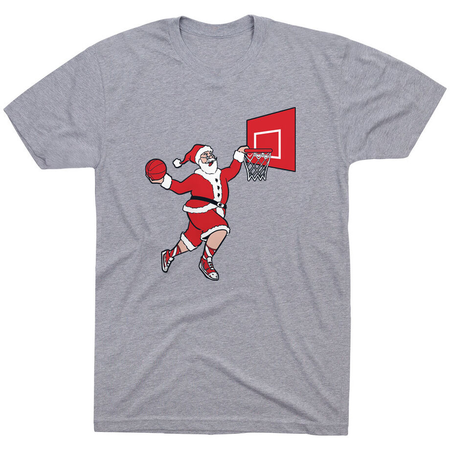 Basketball T-Shirt Short Sleeve - Slam Dunk Santa