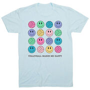 Volleyball Short Sleeve T-Shirt - Volleyball Makes Me Happy