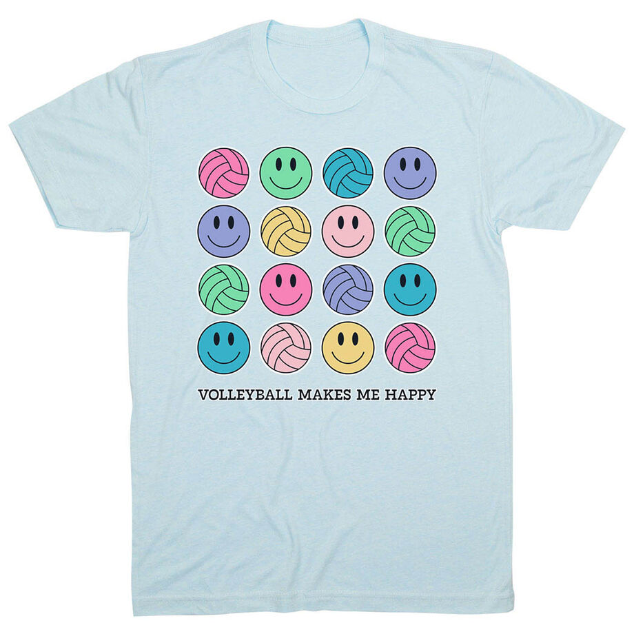 Volleyball Short Sleeve T-Shirt - Volleyball Makes Me Happy