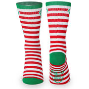 Lacrosse Woven Mid-Calf Socks - Stripes (Red/White)