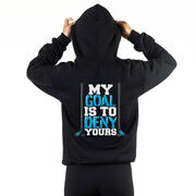 Hockey Hooded Sweatshirt - My Goal Is To Deny Yours (Blue/Black)(Back Design)