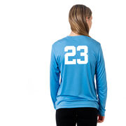 Girls Lacrosse Long Sleeve Performance Tee - Neon Lax Girl