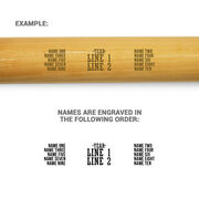 Engraved Mini Baseball Bat - Team Name With Roster