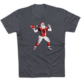 Football Short Sleeve T-Shirt - Touchdown Santa [Charcoal/Youth X-Small] - SS