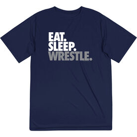 Wrestling Short Sleeve Performance Tee - Eat. Sleep. Wrestle.