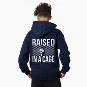 Baseball Hooded Sweatshirt - Raised In a Cage (Back Design)