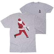 Baseball Short Sleeve T-Shirt - Home Run Santa (Back Design)