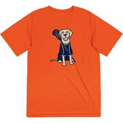 Guys Lacrosse Short Sleeve Performance Tee - Riley The Lacrosse Dog