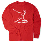 Baseball Tshirt Long Sleeve - Baseball Player 