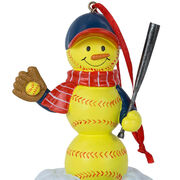Softball Ornament - Softball Snowman